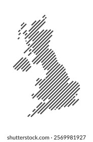 United Kingdom - Map of the country formed by lines. Vector Illustration.