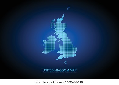 United Kingdom map dotted style. Vector illustration isolated. Map of Europe. Symbol for your web site design map logo, app, ui, Travel vector eps10, concept Illustration.