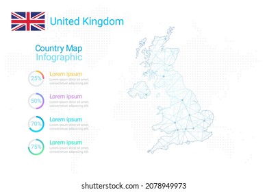United Kingdom map with elements of infographics template. Vector eps10.