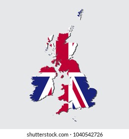 United Kingdom Map Flag