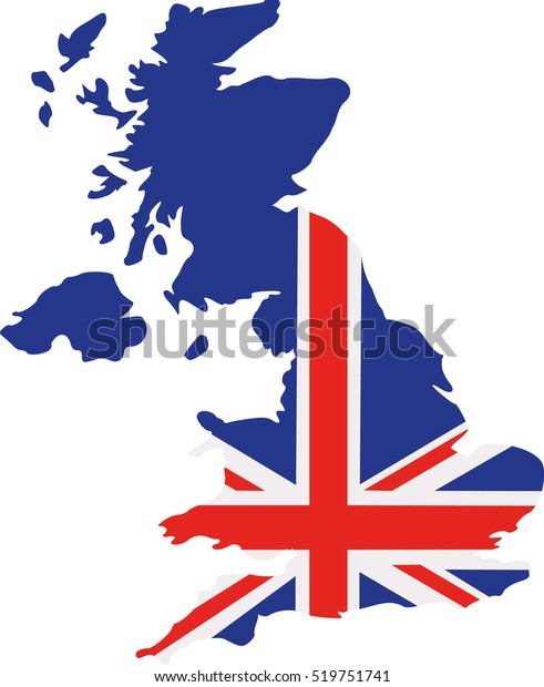 United Kingdom Map Flag Stock Vector (Royalty Free) 519751741