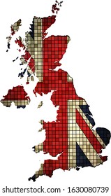 United Kingdom map with flag inside - Illustration, 
Abstract grunge mosaic vector