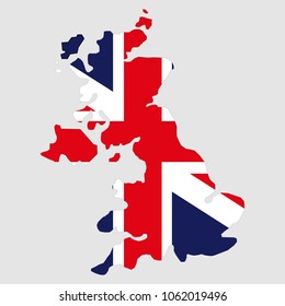 United Kingdom map. Flag Map of the UK. Great britain map