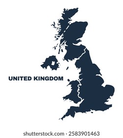 United Kingdom map flat border outline vector