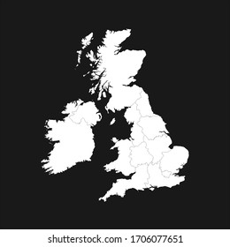 United Kingdom Map Flat Design Icon Vector