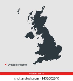 United kingdom map flat icon, vector illustration on gray background