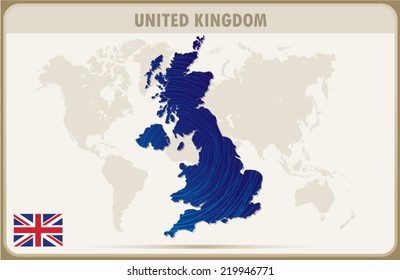 UNITED KINGDOM map graphic, Vector