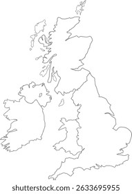 United Kingdom map in gray, ready to use and edit