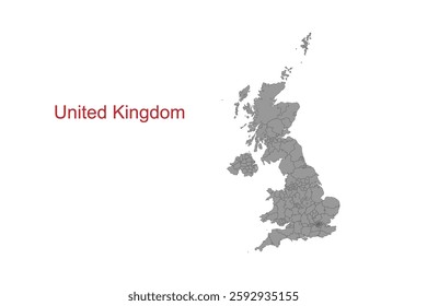 United Kingdom map. Map of United Kingdom in grey color