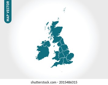 United Kingdom map High Detailed on white background. Abstract design vector illustration eps 10