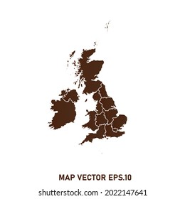 United Kingdom map High Detailed on white background. Abstract design vector illustration eps 10