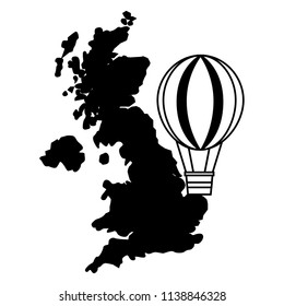 united kingdom map hot air balloon