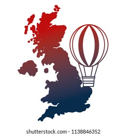 united kingdom map hot air balloon