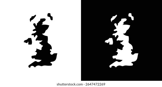 United Kingdom map icon Isolated flat vector in outline