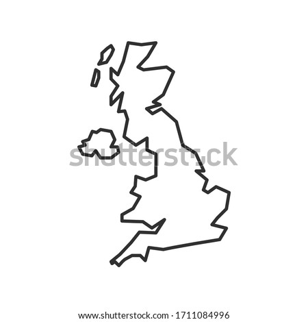 United Kingdom map icon isolated on white background. UK outline map. Simple line icon. Vector illustration