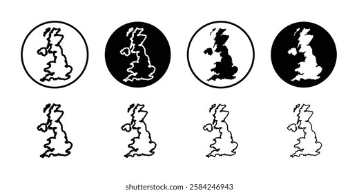 United Kingdom map icon linear logo isolated