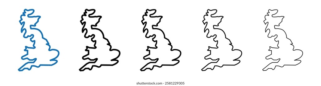 United Kingdom map icon Outline vector logo for web ui