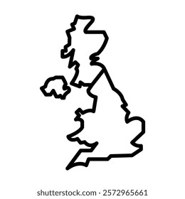 United Kingdom map icon simple vector symbol