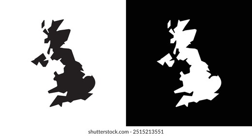 United Kingdom map icon Thin line flat illustration