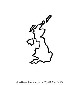 United Kingdom map icon Thin line art isolated