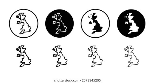 United Kingdom map icon vector line logo mark or symbol set collection outline style