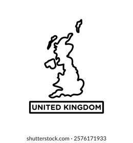 United Kingdom map icon vector outline logo sign