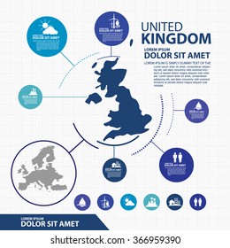 united kingdom map infographic