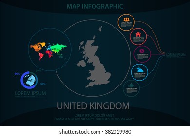 United Kingdom map infographic