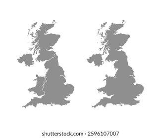 United Kingdom map isolated on white background. United kingdom map with regions. Vector illustration