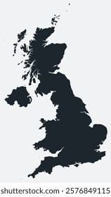 United Kingdom map. Just a simple border map. Shape of the country. Flat blank United Kingdom outline. Vector boundary illustration.