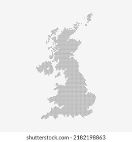 The United Kingdom map made from dot pattern, halftone England map