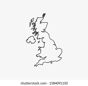 United Kingdom map on white background. Vector illustration. Outline.