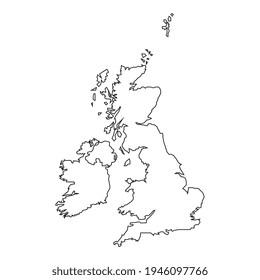 United Kingdom map on white background