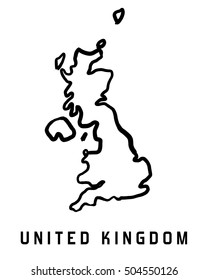 United Kingdom map outline - smooth country shape map vector.