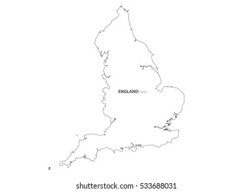 United Kingdom map outline vector or England