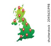 United Kingdom Map with pin location