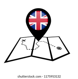 United Kingdom and map pointer