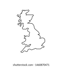 United Kingdom map sign.thin line