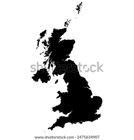 United Kingdom map silhouette vector illustration