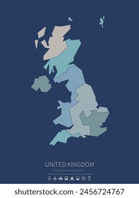 Mapa del Reino Unido.
un simple mapa del país.