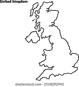 United kingdom map simple outline.