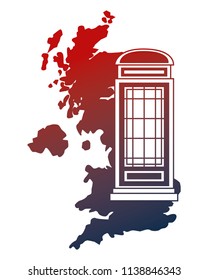 united kingdom map telephone booth