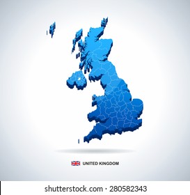 United Kingdom map - three-dimensional vector illustration

Map of Great Britain - 3D illustration
