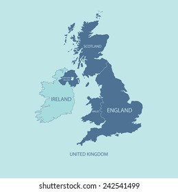 UNITED KINGDOM MAP, UK MAP with borders