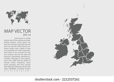 Mapa vectorial del Reino Unido, Abstract design vector ilustración Eps 10. Alto detalle sobre fondo blanco.