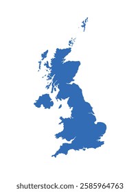 United Kingdom Map vector icon. Minimalistic Colorful Map of United Kingdom.