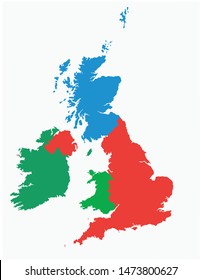 United Kingdom map vector illustration of the country and its islands
An illustrated map silhouette, England, Ireland, Scotland, Wales