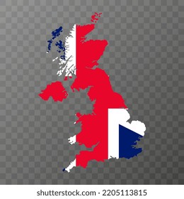 Mapa del Reino Unido. Ilustración vectorial.