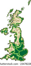 United Kingdom Map Vector Illustration isolated on a white background