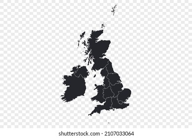 United Kingdom map vector, isolated on transparent background